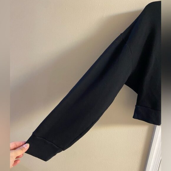 Reformation jeans black cropped sweatshirt crewneck slouchy Small - Picture 4 of 6